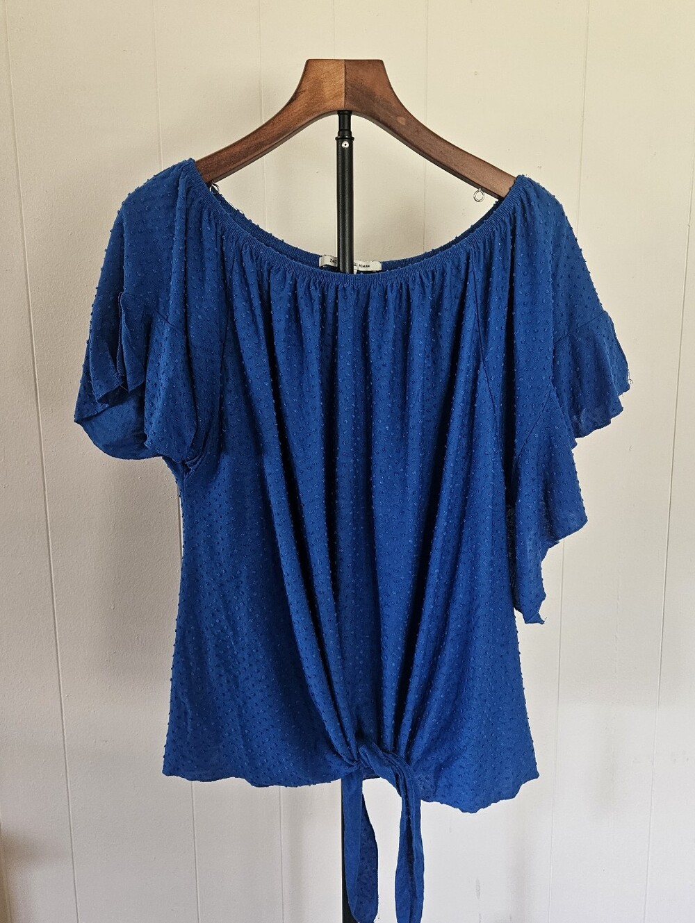 Zac & Rachel Blue Tie-Hem Women's Top Size 1X